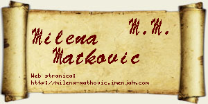 Milena Matković vizit kartica